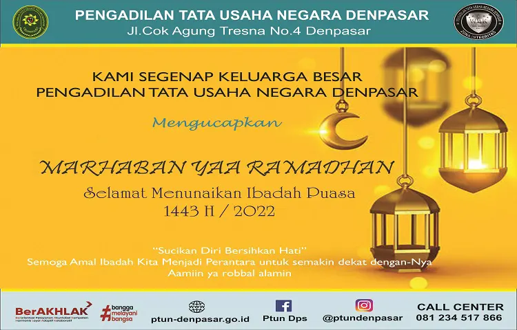 SELAMAT MENUNAIKAN IBADAH PUASA RAMADHAN 1443 H/2022