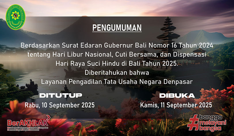 Pengumuman Layanan PTUN Denpasar