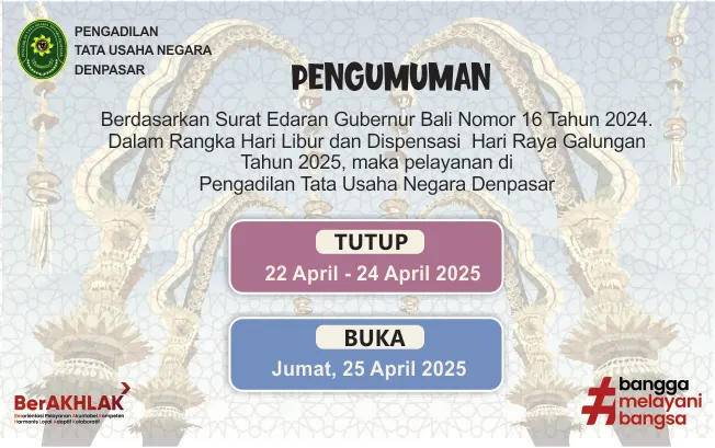 Pengumunan Layanan Pengadilan Tata Usaha Negara Denpasar