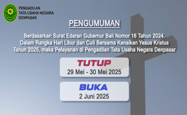 Pengumuman Pelayanan Pengadilan Tata Usaha Negara Denpasar