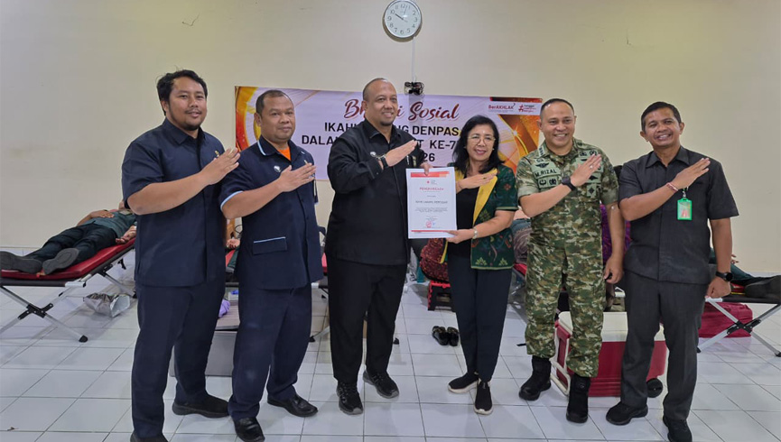 Kegiatan Donor Darah Sebagai Bagian Dari Rangkaian Kegiatan Bakti Sosial IKAHI Cabang Denpasar.