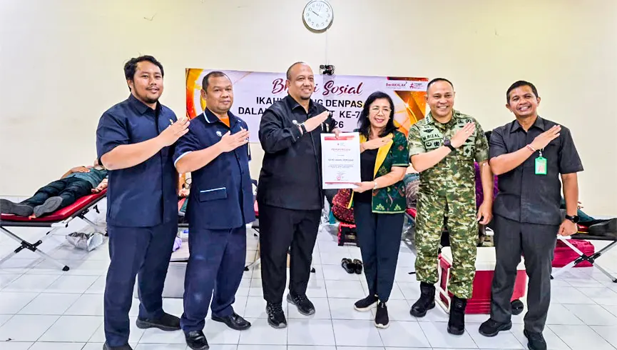 Kegiatan Donor Darah Sebagai Bagian Dari Rangkaian Kegiatan Bakti Sosial IKAHI Cabang Denpasar.