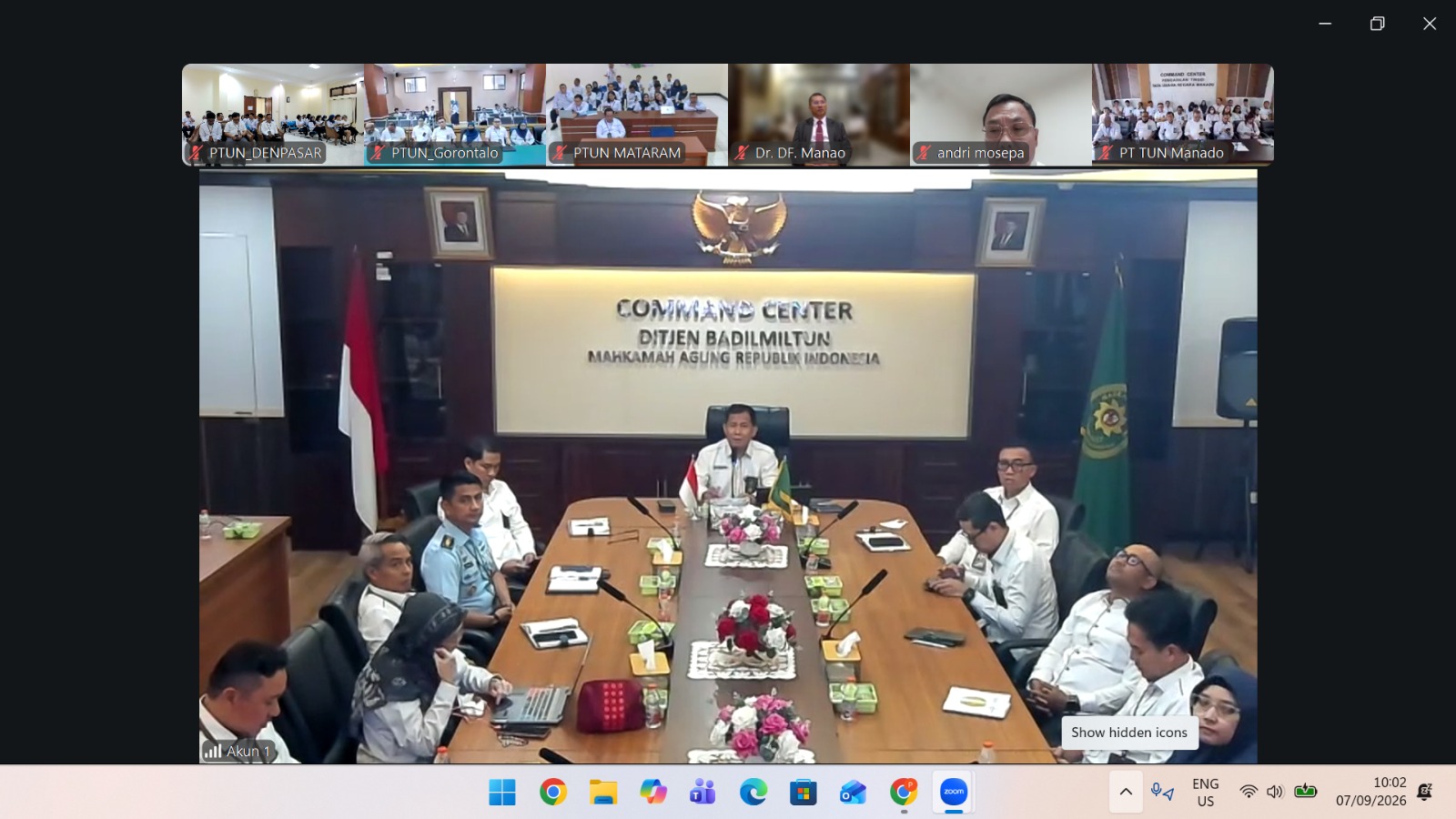 Pembinaan Direktur Jenderal Badan Peradilan Militer dan Peradilan Tata Usaha Negara.