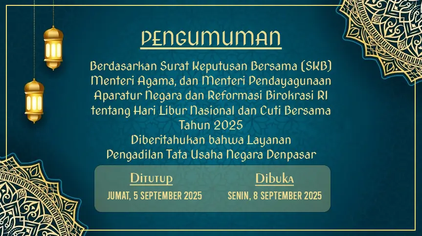 Pengumuman Layanan PTUN Denpasar