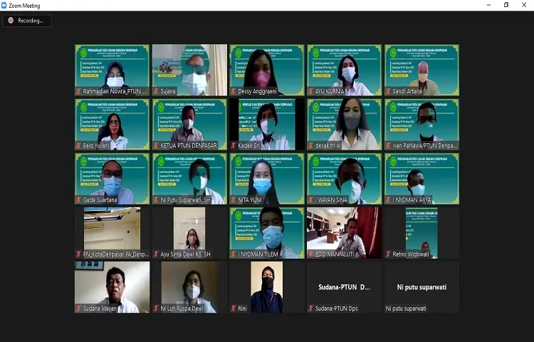 Launching Aplikasi E-API Pengadilan TUN Denpasar, Sosialisasi PP No 94 Tahun 2021 tentang Disiplin Pegawai Negeri Sipil, Rapat Bulan Oktober 2021 melalui Zoom Meeting