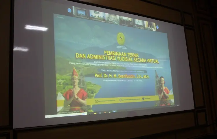 Pembinaan Bidang Teknis dan Administrasi Yudisial oleh Pimpinan Mahkamah Agung RI secara Virtual