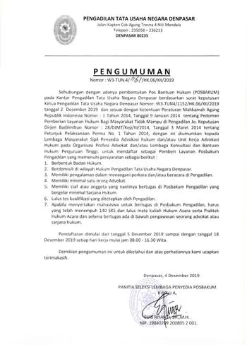 PENGUMUMAN