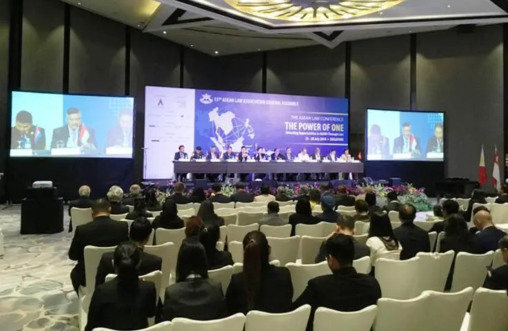 PROF. DR. M. HATTA ALI, S.H., M.H. Menyampaikan Sambutan Dalam Konferensi Hukum Se-Asean