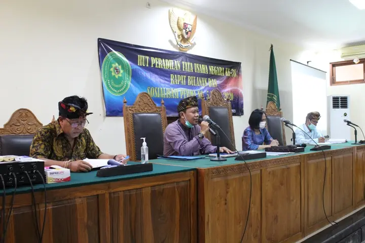 Rapat Bulanan bulan Januari 2021 PTUN Denpasar, Sosialisasi Perma No.5 Tahun 2020 dan HUT Peradilan Tata Usaha Negara ke-30