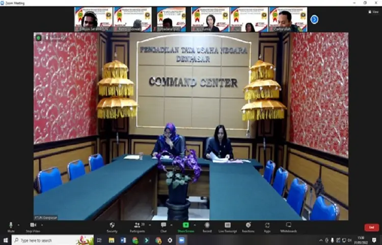 Rapat Bulanan Bulan Mei Tahun 2022 dan Rapat Tim Zona Integritas Pengadilan Tata Usaha Negara Denpasar secara Virtual melalui Zoom Meeting
