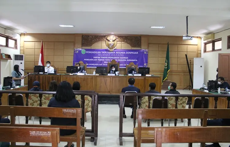 Selamat datang Tim Pengawasan Pengadilan Tinggi Tata Usaha Negara Surabaya di Pengadilan TUN Denpasar
