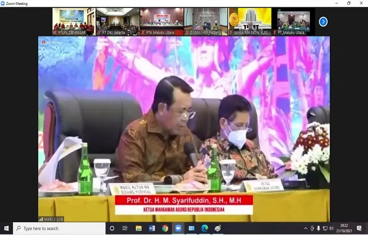 Undangan Pembinaan Bidang Teknis dan Administrasi Yudisial secara Virtual oleh Pimpinan Mahkamah Agung RI